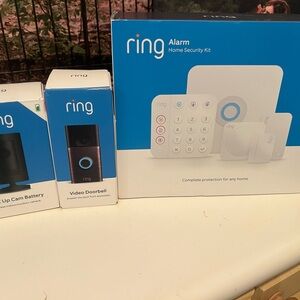 Ring Alarm System with Video Doorbell in White and Black